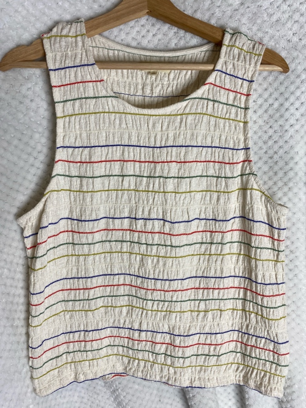 Madewell Cream Tank Top with Multicolor Stripes